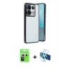 MARSİLYAN™- Redmi Note 13 Pro 5G Kılıf Vadi Minimal - Siyah 3D Antistatik Cam Ekran Koruyucu + Raze Metal Kamera Lens - GS