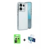 MARSİLYAN™- Redmi Note 13 Pro 5G Kılıf Vadi Minimal - Siyah 3D Antistatik Cam Ekran Koruyucu + Raze Metal Kamera Lens - GS