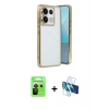 MARSİLYAN™- Redmi Note 13 Pro 5G Kılıf Vadi Minimal - Siyah 3D Antistatik Cam Ekran Koruyucu + Raze Metal Kamera Lens - SH