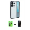 MARSİLYAN™- Redmi Note 13 Pro 5G Kılıf Vadi Minimal - Siyah 3D Antistatik Hayalet Cam Ekran Koruyucu + Raze Metal Kamera Lens - GS