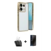 MARSİLYAN™- Redmi Note 13 Pro 5G Kılıf Vadi Minimal - Siyah 3D Antistatik Hayalet Cam Ekran Koruyucu + Kamera Lens Koruma Cam - SF