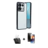 MARSİLYAN™- Redmi Note 13 Pro 5G Kılıf Vadi Minimal - Siyah 3D Antistatik Mat Seramik Nano Ekran Koruyucu + Kamera Lens Koruma Cam - SF