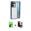 MARSİLYAN™- Redmi Note 13 Pro 5G Kılıf Vadi Minimal - Siyah 3D Antistatik Mat Seramik Nano Ekran Koruyucu + Raze Metal Kamera Lens - SH