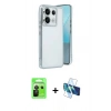 MARSİLYAN™- Redmi Note 13 Pro 5G Kılıf Vadi Minimal - Siyah 3D Antistatik Seramik Nano Ekran Koruyucu + Raze Metal Kamera Lens - SH