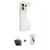 MARSİLYAN™- Redmi Note 13 Pro 5G Kılıf Yankı Serisi - Şeffaf Pasifik Cam Ekran Koruyucu + Kamera Lens Koruma Cam - SF