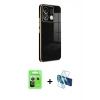 MARSİLYAN™- Redmi Note 13 Pro 5G Kılıf Yankı Serisi - Siyah 3D Antistatik Cam Ekran Koruyucu + Raze Metal Kamera Lens - GS