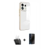 MARSİLYAN™- Redmi Note 13 Pro 5G Kılıf Yankı Serisi - Siyah 3D Antistatik Hayalet Cam Ekran Koruyucu + Kamera Lens Koruma Cam - SF