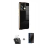 MARSİLYAN™- Redmi Note 13 Pro 5G Kılıf Yankı Serisi - Siyah 3D Antistatik Hayalet Cam Ekran Koruyucu + Kamera Lens Koruma Cam - SF