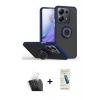 MARSİLYAN™- Redmi Note 13 Pro 5G Kılıf Yörünge Çizgi - Şeffaf Pasifik Cam Ekran Koruyucu + Kamera Lens Koruma Cam - SF