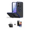 MARSİLYAN™- Redmi Note 13 Pro 5G Kılıf Yörünge Çizgi - Siyah 3D Antistatik Mat Seramik Nano Ekran Koruyucu + Kamera Lens Koruma Cam - SF