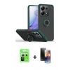 MARSİLYAN™- Redmi Note 13 Pro 5G Kılıf Yörünge Çizgi - Siyah 3D Antistatik Mat Seramik Nano Ekran Koruyucu + Raze Metal Kamera Lens - GS