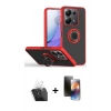 MARSİLYAN™- Redmi Note 13 Pro 5G Kılıf Yörünge Çizgi - Siyah 3D Antistatik Mat Seramik Nano Ekran Koruyucu + Kamera Lens Koruma Cam - SF