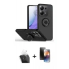 MARSİLYAN™- Redmi Note 13 Pro 5G Kılıf Yörünge Çizgi - Siyah 3D Antistatik Mat Seramik Nano Ekran Koruyucu + Kamera Lens Koruma Cam - SF