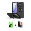 MARSİLYAN™- Redmi Note 13 Pro 5G Kılıf Yörünge Çizgi - Siyah 3D Antistatik Mat Seramik Nano Ekran Koruyucu + Raze Metal Kamera Lens - GS