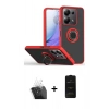MARSİLYAN™- Redmi Note 13 Pro 5G Kılıf Yörünge Çizgi - Siyah 6D Antistatik Mat Seramik Hayalet Nano Ekran Koruyucu + Kamera Lens Koruma Cam - SF
