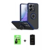 MARSİLYAN™- Redmi Note 13 Pro 5G Kılıf Yörünge Çizgi - Siyah 6D Antistatik Mat Seramik Hayalet Nano Ekran Koruyucu + Raze Metal Kamera Lens - SH
