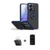 MARSİLYAN™- Redmi Note 13 Pro 5G Kılıf Yörünge Çizgi - Siyah 6D Antistatik Mat Seramik Hayalet Nano Ekran Koruyucu + Kamera Lens Koruma Cam - SF