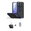 MARSİLYAN™- Redmi Note 13 Pro 5G Kılıf Yörünge Çizgi - Siyah Joko Magic 5D Cam + Kamera Lens Koruma Cam - SF