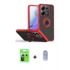 MARSİLYAN™- Redmi Note 13 Pro 5G Kılıf Yörünge Çizgi - Siyah Joko Magic 5D Cam + Raze Metal Kamera Lens - GS