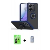 MARSİLYAN™- Redmi Note 13 Pro 5G Kılıf Yörünge Çizgi - Siyah Joko Magic 5D Cam + Raze Metal Kamera Lens - GS