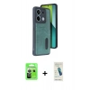 MARSİLYAN™- Redmi Note 13 Pro 5G Kılıf Yörünge Işık Serisi - Şeffaf Pasifik Cam Ekran Koruyucu + Raze Metal Kamera Lens - GS