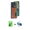 MARSİLYAN™- Redmi Note 13 Pro 5G Kılıf Yörünge Işık Serisi - Siyah 3D Antistatik Cam Ekran Koruyucu + Raze Metal Kamera Lens - GS