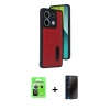 MARSİLYAN™- Redmi Note 13 Pro 5G Kılıf Yörünge Işık Serisi - Siyah 3D Antistatik Hayalet Cam Ekran Koruyucu + Raze Metal Kamera Lens - GS