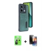 MARSİLYAN™- Redmi Note 13 Pro 5G Kılıf Yörünge Işık Serisi - Siyah 3D Antistatik Mat Seramik Nano Ekran Koruyucu + Raze Metal Kamera Lens - GS