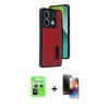 MARSİLYAN™- Redmi Note 13 Pro 5G Kılıf Yörünge Işık Serisi - Siyah 3D Antistatik Mat Seramik Nano Ekran Koruyucu + Raze Metal Kamera Lens - GS