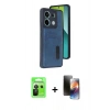 MARSİLYAN™- Redmi Note 13 Pro 5G Kılıf Yörünge Işık Serisi - Siyah 3D Antistatik Mat Seramik Nano Ekran Koruyucu + Raze Metal Kamera Lens - SH