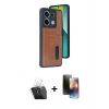 MARSİLYAN™- Redmi Note 13 Pro 5G Kılıf Yörünge Işık Serisi - Siyah 3D Antistatik Mat Seramik Nano Ekran Koruyucu + Kamera Lens Koruma Cam - SF