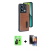 MARSİLYAN™- Redmi Note 13 Pro 5G Kılıf Yörünge Işık Serisi - Siyah 3D Antistatik Mat Seramik Nano Ekran Koruyucu + Raze Metal Kamera Lens - SH