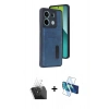 MARSİLYAN™- Redmi Note 13 Pro 5G Kılıf Yörünge Işık Serisi - Siyah 3D Antistatik Seramik Nano Ekran Koruyucu + Kamera Lens Koruma Cam - SF