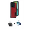 MARSİLYAN™- Redmi Note 13 Pro 5G Kılıf Yörünge Işık Serisi - Siyah 3D Antistatik Seramik Nano Ekran Koruyucu + Kamera Lens Koruma Cam - SF