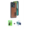 MARSİLYAN™- Redmi Note 13 Pro 5G Kılıf Yörünge Işık Serisi - Siyah 3D Antistatik Seramik Nano Ekran Koruyucu + Raze Metal Kamera Lens - SH