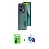 MARSİLYAN™- Redmi Note 13 Pro 5G Kılıf Yörünge Işık Serisi - Siyah 3D Antistatik Seramik Nano Ekran Koruyucu + Raze Metal Kamera Lens - SH