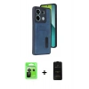 MARSİLYAN™- Redmi Note 13 Pro 5G Kılıf Yörünge Işık Serisi - Siyah 6D Antistatik Mat Seramik Hayalet Nano Ekran Koruyucu + Raze Metal Kamera Lens - SH