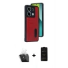 MARSİLYAN™- Redmi Note 13 Pro 5G Kılıf Yörünge Işık Serisi - Siyah 6D Antistatik Mat Seramik Hayalet Nano Ekran Koruyucu + Kamera Lens Koruma Cam - SF