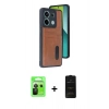MARSİLYAN™- Redmi Note 13 Pro 5G Kılıf Yörünge Işık Serisi - Siyah 6D Antistatik Mat Seramik Hayalet Nano Ekran Koruyucu + Raze Metal Kamera Lens - SH