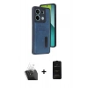 MARSİLYAN™- Redmi Note 13 Pro 5G Kılıf Yörünge Işık Serisi - Siyah 6D Antistatik Mat Seramik Hayalet Nano Ekran Koruyucu + Kamera Lens Koruma Cam - SF