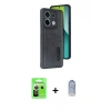 MARSİLYAN™- Redmi Note 13 Pro 5G Kılıf Yörünge Işık Serisi - Siyah Joko Magic 5D Cam + Raze Metal Kamera Lens - GS