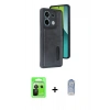 MARSİLYAN™- Redmi Note 13 Pro 5G Kılıf Yörünge Işık Serisi - Siyah Joko Magic 5D Cam + Raze Metal Kamera Lens - SH