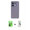 MARSİLYAN™- Redmi Note 13 Pro 5G Kılıf Zirve Form - Şeffaf Pasifik Cam Ekran Koruyucu + Raze Metal Kamera Lens - GS