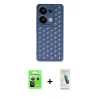 MARSİLYAN™- Redmi Note 13 Pro 5G Kılıf Zirve Form - Şeffaf Pasifik Cam Ekran Koruyucu + Raze Metal Kamera Lens - GS