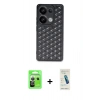 MARSİLYAN™- Redmi Note 13 Pro 5G Kılıf Zirve Form - Şeffaf Pasifik Cam Ekran Koruyucu + Raze Metal Kamera Lens - GS