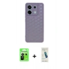MARSİLYAN™- Redmi Note 13 Pro 5G Kılıf Zirve Form - Şeffaf Pasifik Cam Ekran Koruyucu + Raze Metal Kamera Lens - SH