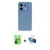 MARSİLYAN™- Redmi Note 13 Pro 5G Kılıf Zirve Form - Siyah 3D Antistatik Cam Ekran Koruyucu + Raze Metal Kamera Lens - GS