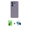 MARSİLYAN™- Redmi Note 13 Pro 5G Kılıf Zirve Form - Siyah 3D Antistatik Cam Ekran Koruyucu + Raze Metal Kamera Lens - GS