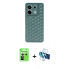 MARSİLYAN™- Redmi Note 13 Pro 5G Kılıf Zirve Form - Siyah 3D Antistatik Cam Ekran Koruyucu + Raze Metal Kamera Lens - GS