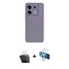 MARSİLYAN™- Redmi Note 13 Pro 5G Kılıf Zirve Form - Siyah 3D Antistatik Cam Ekran Koruyucu + Kamera Lens Koruma Cam - SF